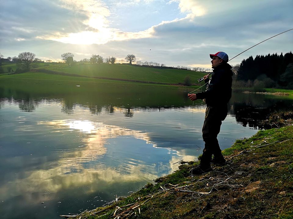 fly fishing on a trout fishery